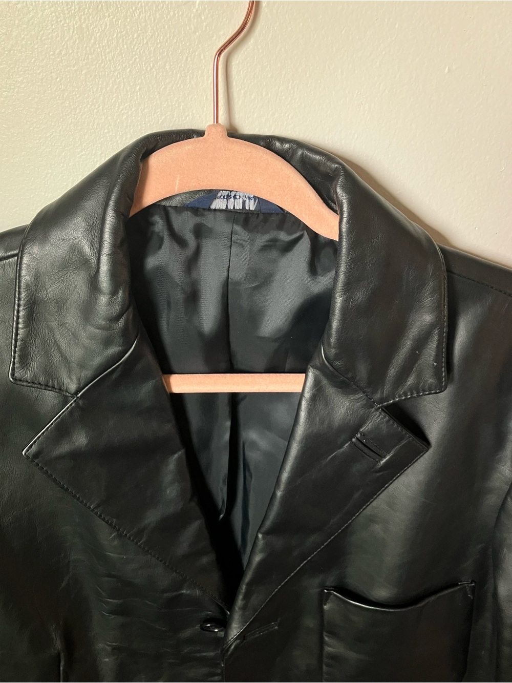 GAP Black Leather Blazer Jacket - Women's